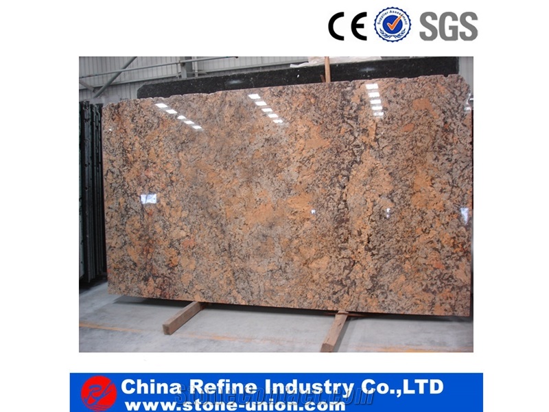 High Quality Nature Crystal Yellow Granite Tiles & Slabs, Flooring Tile Wholesale
