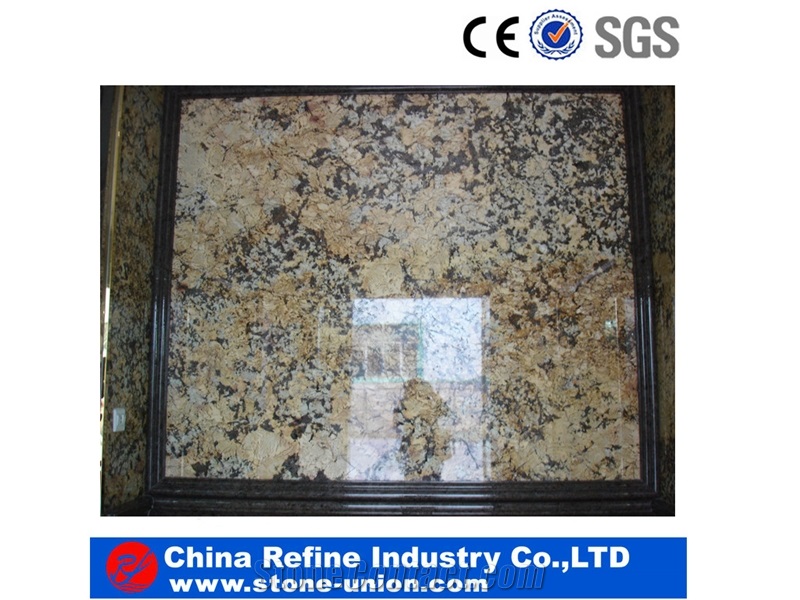 High Quality Nature Crystal Yellow Granite Tiles & Slabs, Flooring Tile Wholesale