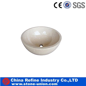 High Quality Polished White Marble Sink for Bathroom, White Marble Sinks & Basins,China Cheap Popular Guangxi White with Grey Veins