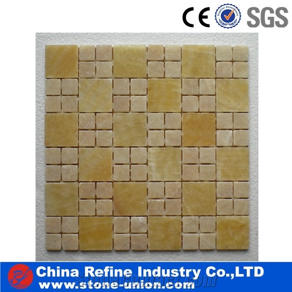 High Quality Yellow Onyx Mosaic, Hexagon Mosaic,Decorative Mosaic Onyx Interior Stone,Floor Mosaic, Wall Mosaic