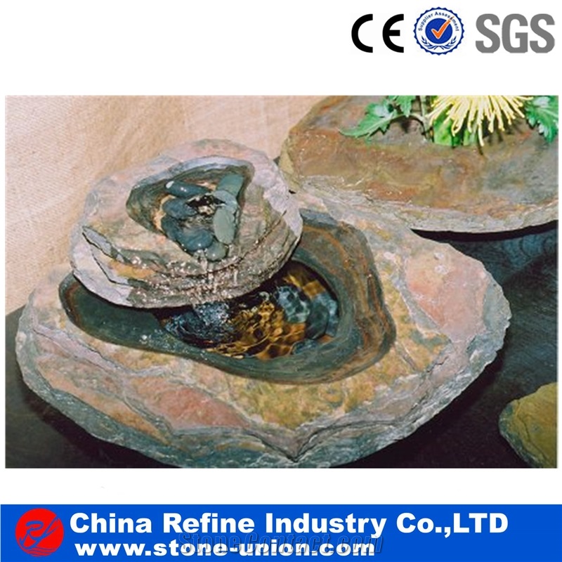 Hot Sell Slate Carving Fountain Sculptured Fountain , Cheap Slate Fountain , Interior Fountain & Exterior Fountain , Slate Fountain for Home Decoration , Stone Slate Indoor and Outdoor Decoration