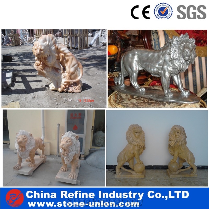 Marble Sculpture & Statue,Carving Stone Lively Lion,Lion Animal Sculpture, Animal Marble Sculpture, Garden Sculptures, Lion Stone Carving