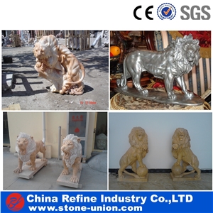 Marble Sculpture & Statue,Carving Stone Lively Lion,Lion Animal Sculpture, Animal Marble Sculpture, Garden Sculptures, Lion Stone Carving