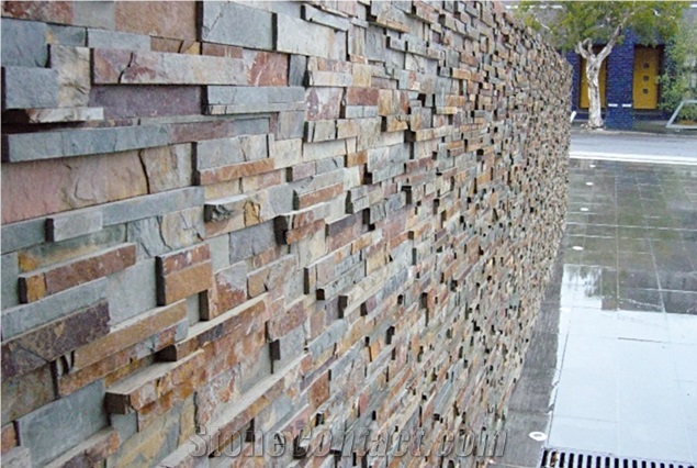Multicolor Slate China Building Cultured Stone Wall Cladding