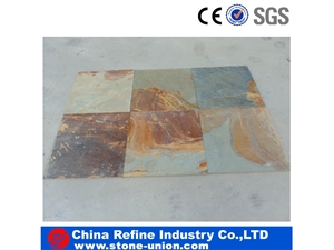 Natural Culture Slate Tile , Square Floor Tiles & Rusty Slate , Slate Pattern Covering , Natural Rusty Roof Tiles