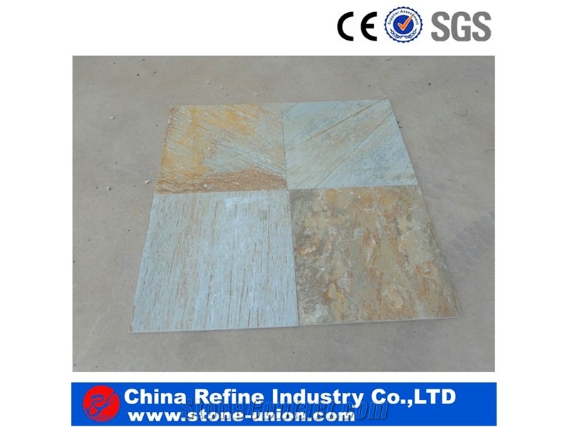 Natural Culture Slate Tile , Square Floor Tiles & Rusty Slate , Slate Pattern Covering , Natural Rusty Roof Tiles