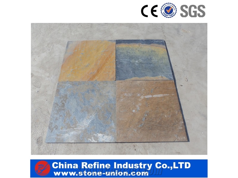 Natural Culture Slate Tile , Square Floor Tiles & Rusty Slate , Slate Pattern Covering , Natural Rusty Roof Tiles