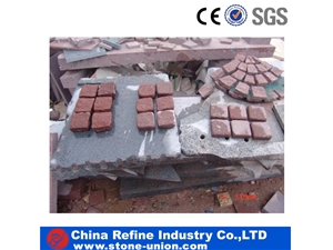 Red Granite Cube Stone China Red Granite , Red Granite Pavers Tiles , Granite Square Driveway Tiles & Outdoor Decorated Floor Granite Tiles