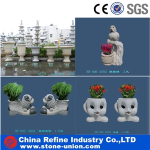 Seashell Stone Flower Pot, Yellow Granite Sculpture & Statue,Garden Flower Pot,Stone Planters , Flower Vase, Flower Stand, Exterior Flower Vase