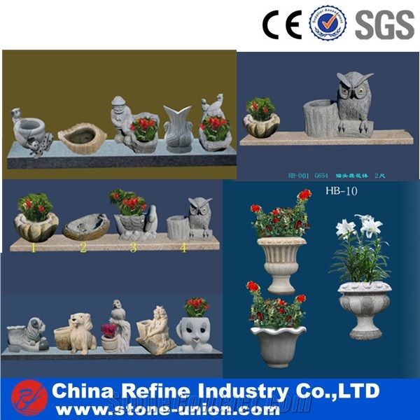 Seashell Stone Flower Pot, Yellow Granite Sculpture & Statue,Garden Flower Pot,Stone Planters , Flower Vase, Flower Stand, Exterior Flower Vase