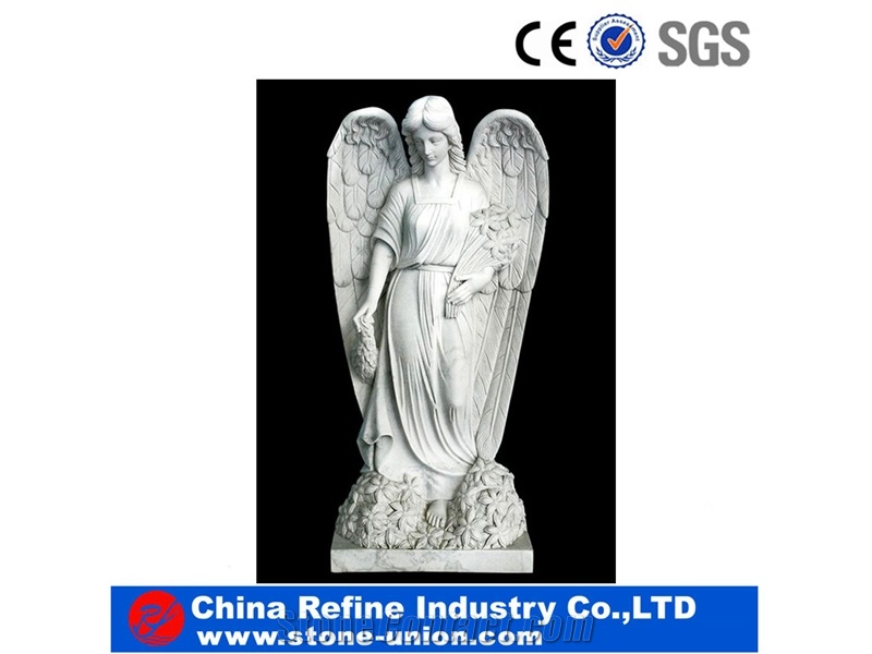 White Marble Carving Angel Sculpture,Human Sculptures, Handcarved Sculptures, Angel Sculptures, Religious Statues