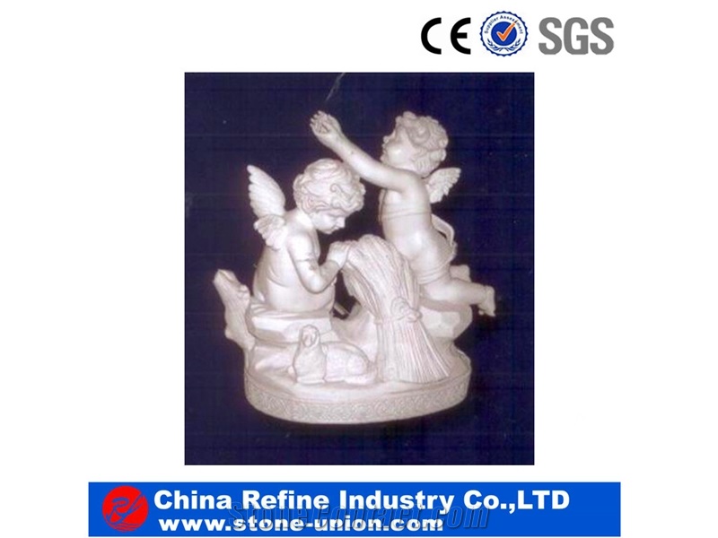 White Marble Carving Angel Sculpture,Human Sculptures, Handcarved Sculptures, Angel Sculptures, Religious Statues