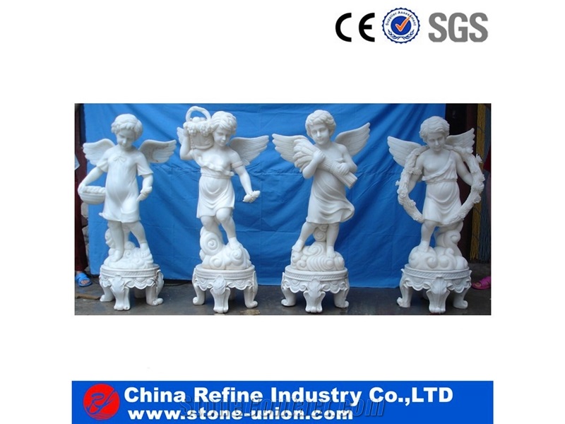 White Marble Carving Angel Sculpture,Human Sculptures, Handcarved Sculptures, Angel Sculptures, Religious Statues