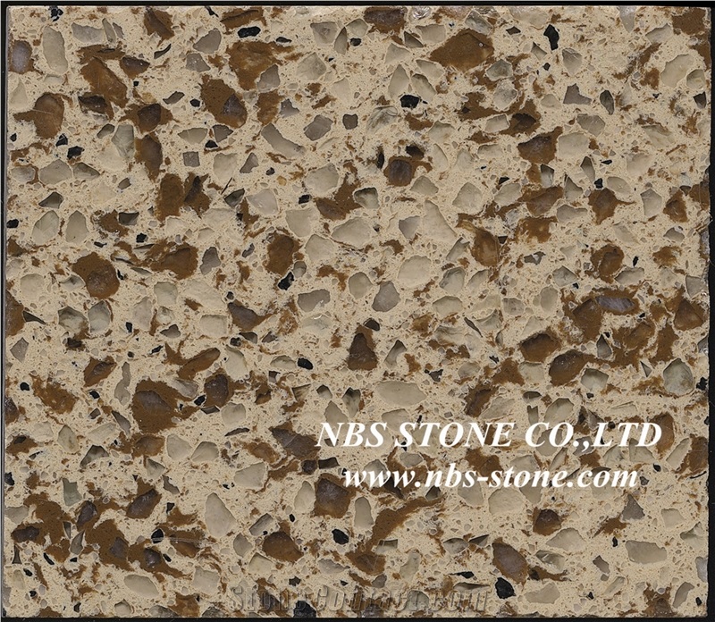 China Double Color Quartz Stone Tiles Engineered Stone