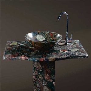 Gatherstones Granite Pedestal Sinks & Basins, Round Sinks, Wash Bowls