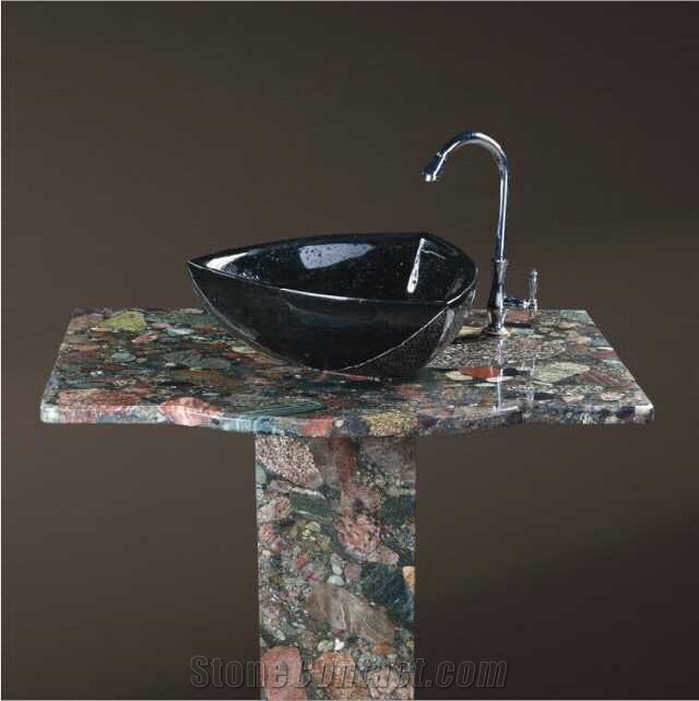 Gatherstones Granite Pedestal Sinks & Basins, Round Sinks, Wash Bowls