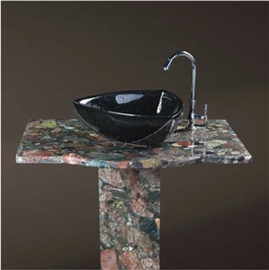 Gatherstones Granite Pedestal Sinks & Basins, Round Sinks, Wash Bowls
