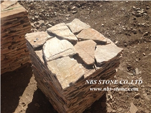Yellow Slate Flagstone, Irregular Flagstones, Flagstone Road Paving