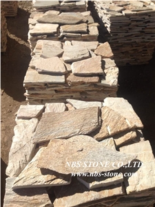 Yellow Slate Flagstone, Irregular Flagstones, Flagstone Road Paving