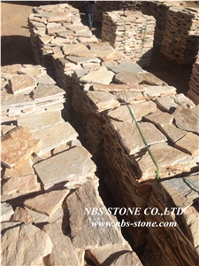 Yellow Slate Flagstone, Irregular Flagstones, Flagstone Road Paving