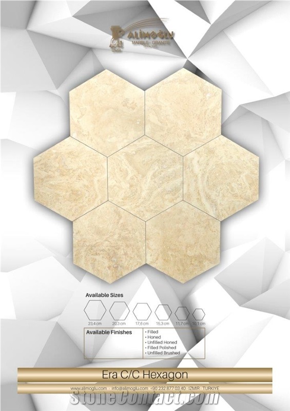 Travertine Hexagon Tiles, Beige Travertine Tiles & Slabs Turkey