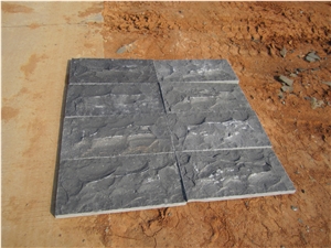 Dark Grey Basalt Split Face Andesite Stone Slabs,Machine Cut Tile Lava Stone Wall Covering Tiles,Floor Paving Pattern