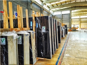 Alexandrette Black Marble Tiles, Slabs