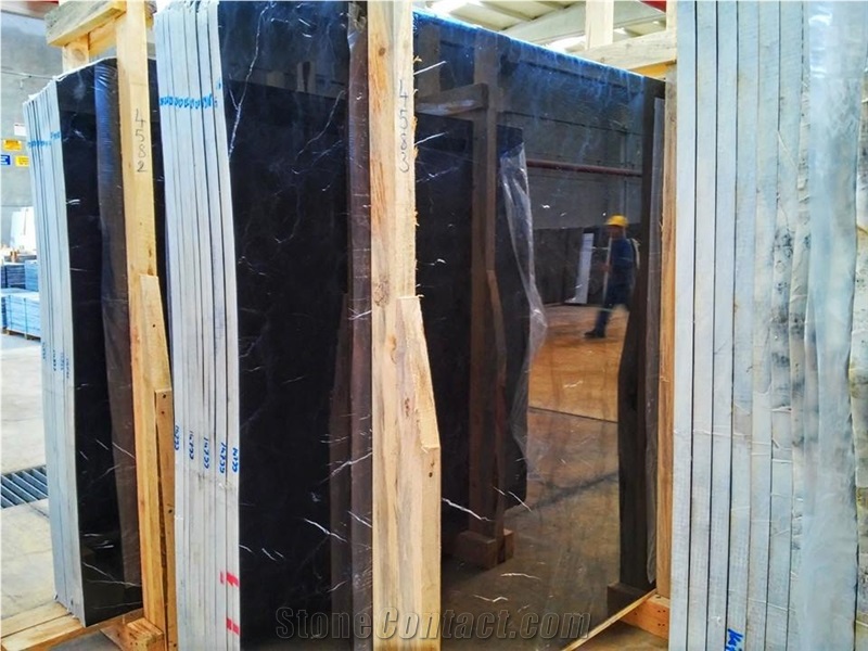 Alexandrette Black Marble Tiles, Slabs