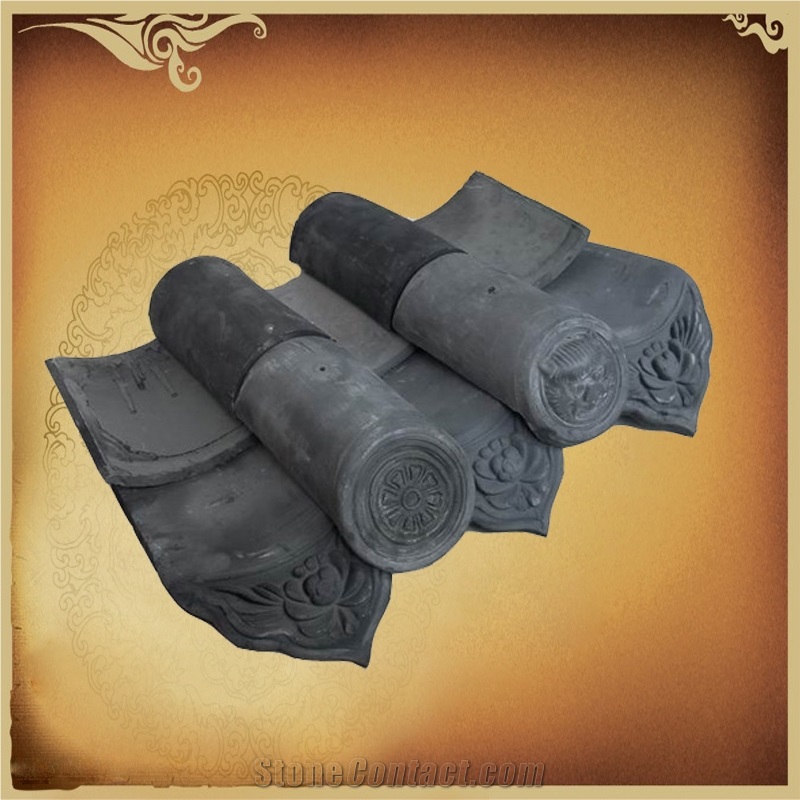 Traditional Old Clay Grey Roof Tiles Chinese Accessory Restaurant