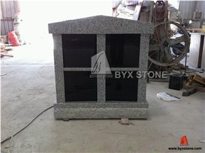 4 Niche Grey Granite Columbarium with Shanxi Black Doors