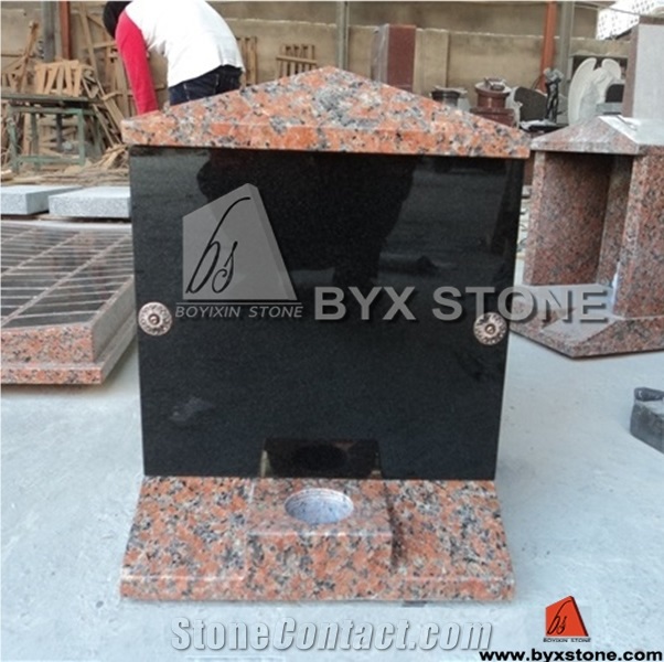 Maple Red Granite Cemetery Columbarium / Mausoleum