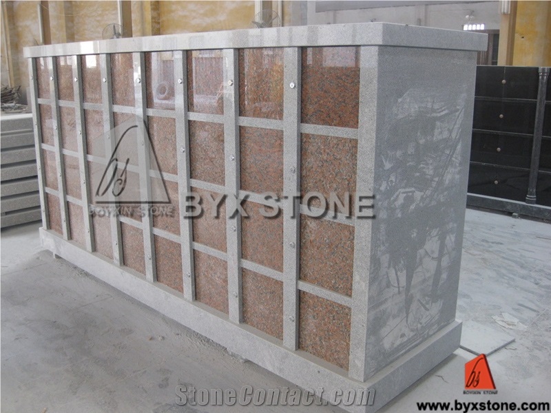 Maple Red Granite Columbarium / Stone Cemetery Columbaria
