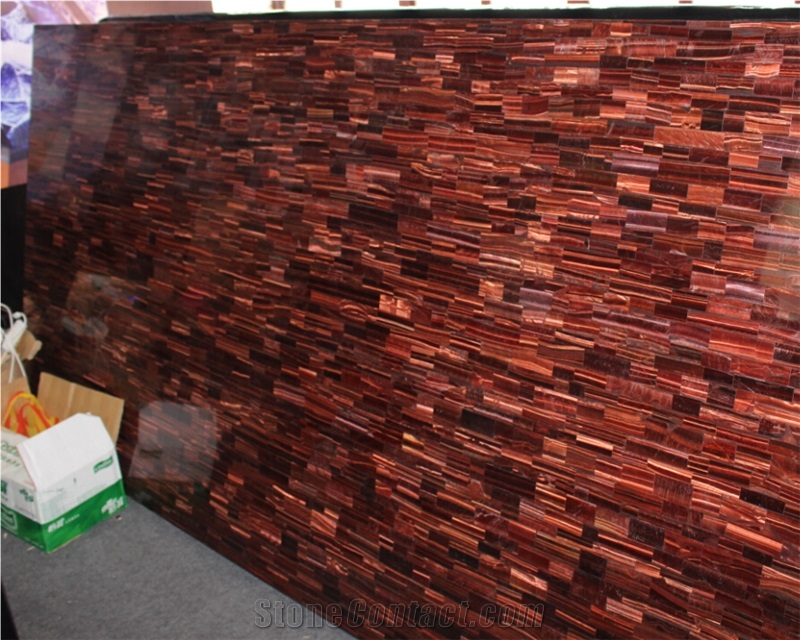 Red Tiger Eye Gem Stone Slabs & Tiles,Semi-Precious Tiger Eyes Slabs,Red Tiger Gemstone Wall Panel
