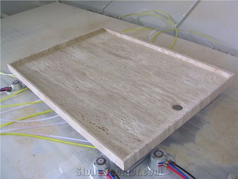 Shower Base with Travertino Classico