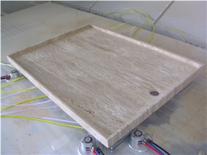 Shower Base with Travertino Classico