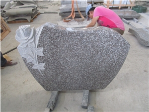 Bainbrook G664 Granite Tombstones, China Cheap Mountain Brown Engraved Headstones with Flowers, Trees, Cemtery Tombstones for Hungary Market