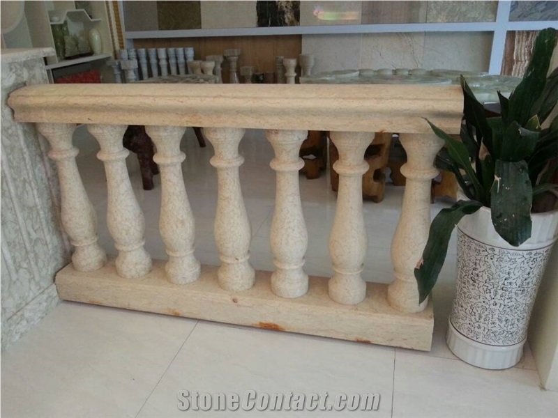 Beige Sandstone Balusters, China Yellow Sandstone Balustrades, Sandstone Handrail Railings