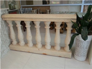 Beige Sandstone Balusters, China Yellow Sandstone Balustrades, Sandstone Handrail Railings