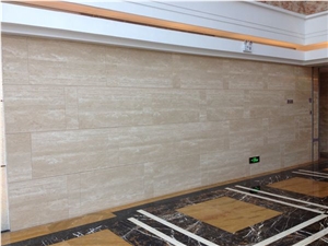 Beige Travertine Polished Big Slabs, Luxary Natural Decorative Stone, Competitive Price
