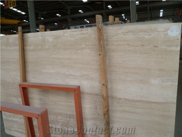 Beige Travertine Travertino Romano Big Slab Decorative Stone Competitive Price
