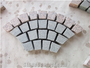 China Popular Cheap G654 Padang Dark Grey + G562 Maple Red Granite Flamed+ Natural Split Cube Stone Mesh Paving Sets, Cobble Stone Mesh Garden Stepping Pavements, Walkway, Driveway, Patio Pavers