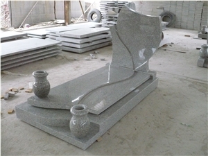 G603 Mountain Grey Granite Tombstones, China Cheap Grey Monument Design, Single Monuments for French Market