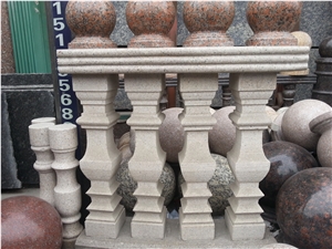 G681 Granite Balusters, China Cheap Pink Granite Balustrades, Granite Handrail Railings