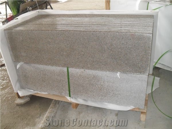 Granite Stair, G681 Pink Granite Stair & Step Polished,Round Edge Comeptitive Price