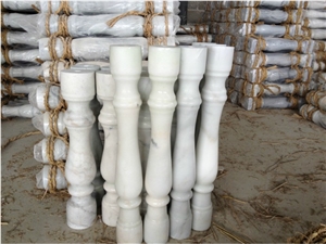 Guangxi White Marble Balusters, China Cheap White Marble Balustrades, Marble Handrail Railings