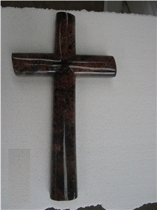 Indian Aurora Granite Cross Headstone, Cross Tombstones/Monuments in Lithuanian Style, Cemetery Cross
