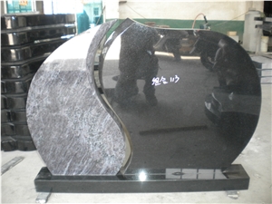 Indian Orion/Bahama Blue/Vizag Blue and Absolute Black/Indian Black/Shanxi Black Granite Tombstones,Composite Monuments for Lithuanian Market, Western Style Monuments Design