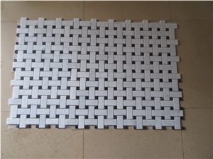 Natural Marble Carrara White & Nero Marquina Mosaic White Color with Black Dots