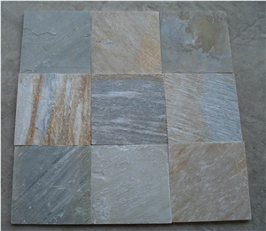Yellow Slate Tiles, Wood Like Slate Wall Cladding Tiles, Yellow Slate Floor Tiles