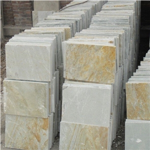 Yellow Slate Tiles, Wood Like Slate Wall Cladding Tiles, Yellow Slate Floor Tiles